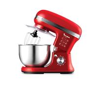 Impastatrice Planetaria 1900W, Capienza 6,5 Litri, 6 Velocità pIù pulse, 3 Accessori Inclusi, Testata in Ghisa, Garanzia 2 Anni (Red)