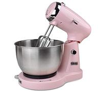 Impastatrice, planetaria 350W, 5 velocità, 3,2 l, impastatrice elettrica da cucina con gancio per impastare, frusta e sbattitore, ciotola in acciaio inox, frullatore per impastare, rosa