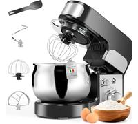 Impastatrice planetaria, 4 litri, 700 W, 6 velocità, con coperchio versatore, ciotola in acciaio inox, ganci per impastare e fruste per condimenti, glassa, meringhe e altro ancora (CY1)