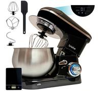 Impastatrice Planetaria, 5L, 6 Velocità ✅ Spedizione 72h✅ Touch LED + Bilance da Cucina,Briebe, KM1164B, Nero, 1800W Sorprendi la tua famiglia e i tuoi amici con pane appena sfornato, pizza fatta in c