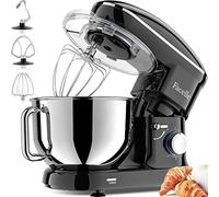Impastatrice Planetaria Facelle Robot da Cucina 2000W Mixer Cucina 6,5 L Basso Rumore Multifunzione Impastatrice Professionale con Ganci Impastatore 6 Velocità, lavabile in lavastoviglie(Nero)