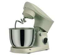 Impastatrice Planetaria Potenza 1500W Ciotola 5 Litri Frusta Filo Piatta Gancio Dieci Velocità Funzione Turbo Beige Braccio Inclinabile Interruttore Sicurezza Piedini Gomma Antiscivolo Acciaio Inox