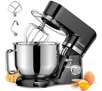 Impastatrice Planetaria, POWWA 5.5L Robot da Cucina, 6+1 Multifunzione Impastatrice Professionale con Frusta, Gancio per Impastare, Frusta per Dolci, Ciotola di Acciaio Inossidabile (Nero)