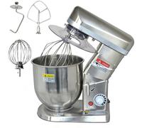Impastatrice Professionale 5L/7L/10L, Mixer Elettrico con Gancio, Frusta e Battitore, Macchina Professionale per Impastare Pane e Pasticceria, Mixer a Testa Inclinabile 3 Velocità 7L