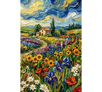 Impasto Field of Flowers Van Gogh Inspired Textured Art Journal: a GRAPH notebook for self-expression