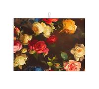 Impasto - Tappetino scolapiatti grande per la pittura a olio con rose, 45 x 61 cm, super assorbente e lavabile in lavatrice