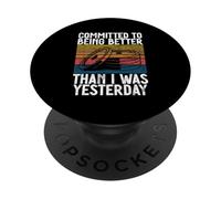 Impegnati a essere migliori di quanto fossi ieri Pesi retrò PopSockets PopGrip Adesivo