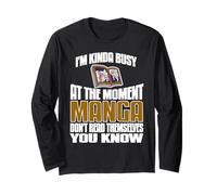 Impegnato a Leggere Manga Umorismo Fan Fumetti Maglia a Manica