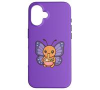 Imperatore giapponese Farfalla Mangiare Ramen Noodles Kawaii Carino Custodia per iPhone 16