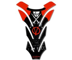 IMPERDIBILE PARASERBATOIO V PER VENDETTA ADESIVI per SERBATOIO MOTO in RESINA 3D