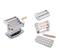 Imperia Fabbrica della Pasta Linea Classica. Set regalo. Macchina per la pasta con accessori. Made in Italy. Kit con macchina pasta fresca, stampo ravioli, tagliapasta regolabile e MilleGnocchi.