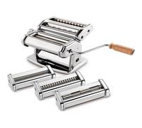Imperia La Fabbrica Della Pasta Linea Gourmet Macchina Pasta Grezza Set Regalo con Accessori 100% Made in Italy Kit con Sfogliatrice Manuale Ipasta Gourmet e Tre Tagliapasta Regolabile SIMPLEX.