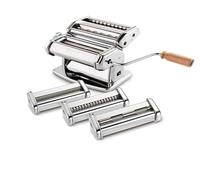 Imperia La Fabbrica Della Pasta Linea Gourmet Macchina Pasta Grezza Set Regalo con Accessori 100% Made in Italy Kit con Sfogliatrice Manuale Ipasta Gourmet e Tre Tagliapasta Regolabile SIMPLEX.