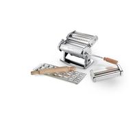 Imperia Pastaia Italiana Linea Imperia. Macchina per la pasta con accessori 100% Made in Italy. Kit composto da macchina pasta fresca, stampo ravioli con mattarello, tagliapasta. Set regalo.