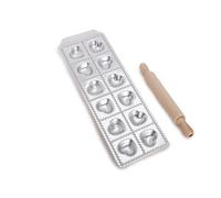 Imperia Raviolamp Linea Classica. Stampo per ravioli Made in Italy. Accessorio macchina per la pasta. Accessorio cucina tagliapasta in alluminio per pasta fresca con mattarello (12 Cuoricini)