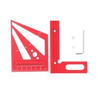 Imperial 3D Multi Angle Measuring Ruler, Aluminum Alloy Carpenter's Square, Woodworking Marking Tool, Suitable for Engineers, Carpenters and Construction Applications (Rosso)