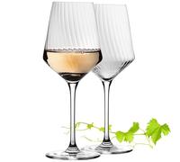 Imperial, bicchieri da vino bianco, 460 ml, set da 2 pezzi, bicchieri da vino scanalati in vetro Crystalline