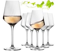 Imperial, bicchieri da vino bianco, 460 ml, set da 6 pezzi, bicchieri da vino scanalati in vetro Crystalline