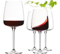 Imperial, bicchieri da vino rosso grandi quadrati, 600 ml, set da 4 pezzi, 'Milano', in vetro Crystalline, lavabili in lavastoviglie