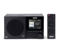 Imperial DABMAN 120BK DAB+ FM Radio con Bluetooth 5.3, alloggiamento in legno, display a colori TFT da 3,5 pollici, lettore USB e funzione di ricarica, sistema di allarme ASA, 30 stazioni, doppio
