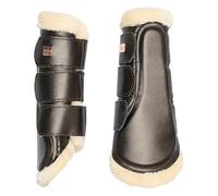 Imperial Riding IRH Lovely, Ghette Resistenti con Bordo in Pelliccia, placca in Metallo e Fasce Elastiche per tendini, Traspiranti e Confortevoli per Allenamento e Passeggiate, Marrone, Full