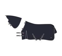 Imperial Riding IRHBasic - Coperta per esterni da 200 g, con collo rimovibile, per esterni, materiale resistente alle intemperie, 600D, poliestere 600D, cinghie incrociate, corde per coda e gambe, blu