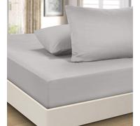 Imperial Rooms - Lenzuolo con angoli, 40 cm, extra profondo, in microfibra spazzolata, facile da pulire, morbido e resistente allo sbiadimento (super king size, grigio)