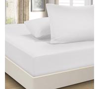 Imperial Rooms - Lenzuolo con angoli super king, 40 cm, extra profondo, in microfibra spazzolata, facile da pulire, morbido, resistente agli strappi e allo sbiadimento (bianco)