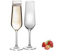 IMPERIAL - Set di 2 bicchieri da spumante sottili in vetro Crystalline da 228 ml, lavabili in lavastoviglie, senza piombo, trasparente