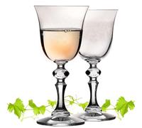 IMPERIAL - Set di 2 bicchieri da vino bianco con ornamento, 150 ml, in vetro Crystalline