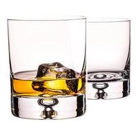 Imperial, set di 2 bicchieri da whisky da 300 ml, in vetro Crystalline "LLisbona", pareti spesse, pesanti, con bolle d'aria nel pavimento, fatti a mano