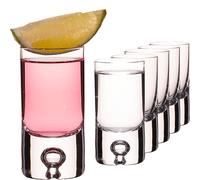 Imperial - Set di 6 bicchierini da liquore in vetro Crystalline - 30 ml di volume - Pinne con bolle d'aria nel pavimento fatto a mano "LLisbona"