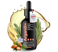 IMPERIO Olio di argan spremuto a freddo con retinolo di alta qualità (vitamina A), 60 ml, per capelli, pelle, unghie e contro rughe, olio di cura naturale al 100% con estratto di semi di lino, olio di