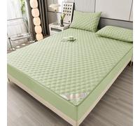 Impermeabile al 100% Protezione Materasso Personalizzabile Copertura Materasso Trapuntato con Cerniera Avvolgimento Completo Copertura Letto Lavabile,Verde,120 * 200+20cm