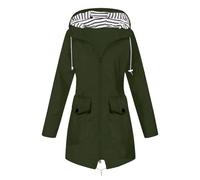 Impermeabile Antipioggia Donna, Trench Donna Autunnale, Leggera con Cappuccio Giacca a Vento Taglie Forti Antivento Ampio Impermeabile Traspirante Impermeabile Cappotto Outdoor