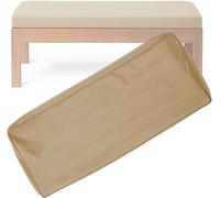 Impermeabile Antiscivolo Fodera per Cuscino Panca con Cerniera Lavabile, Coprisedile di Ricambio in Tessuto Lino Spesso per Panchina da Giardino Esterno(Brown 1,80x45x10cm/31.5x18x4in)
