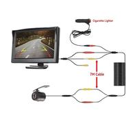Impermeabile Auto 5 Pollici Monitor Per Parcheggio Video Veicolo Schermo Per Telecamera Retromarcia Impermeabile Regolabile Telecamera Auto(BF8Lamp-7M)