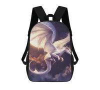Impermeabile Backpack Flying White Dragon Under The Moon Zainetto Scuola Eleganti Borsa Viaggio Per Studenti, Idea Regalo, Escursionismo, 42X32X14Cm