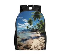 Impermeabile Backpack Palm Trees On The Beach Zaino Università Eleganti Zainetto Scuola Per Escursionismo, Adulti, Scuola, 42X32X14Cm