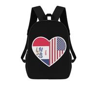Impermeabile Backpack U.S. And Iowa Flag Zaino Universita Vintage Borse Da Scuola Per Studenti, Scuola, Compleanno, 42X32X14Cm