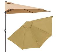 Impermeabile Baldacchino Di Ricambio Ombrellone Semicircolare Ø2.7m3m,Tessuto Di Ricambio Per Piscina Protezione Solare E Antivento, 5 Stecche Sostituzione Del Tessuto Dellombrello(Khaki,2.7m)