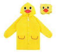 Impermeabile bambino, mantellina pioggia bambino, Impermeabile Antipioggia Tuta Bambini con Cappuccio, Bimba bimbo Unisex, Impermeabile adatto per 90 cm-130 cm, anatra gialla