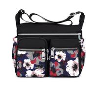 Impermeabile Borsa a Tracolla Nylon Fiore Stampa Casual Donna Spalla