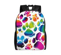 Impermeabile Borse Da Scuola Colorful Dog Paw Print Zaino Per Le Scuole Eleganti Backpack Per Studenti, Adulti, Trekking, 42X32X14Cm