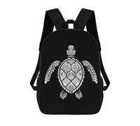 Impermeabile Borse Da Scuola Sea Turtle Mandala Printed Zainetto Scuola Multicolor Backpack Per Idea Regalo, Escursionismo, Trekking, 42X32X14Cm