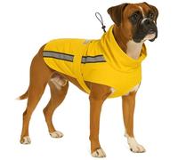 impermeabile cane - Ciro Giallo - Taglia A:65cm B:62cm C:75-83cm - poliestere - bande riflettenti - lavabile a 30°C - chiusura in velcro - colletto alto - aperture per guinzaglio e pettorina