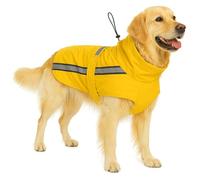 impermeabile cane - Ciro Giallo - Taglia A:75cm B:67cm C:85-94cm - poliestere - bande riflettenti - lavabile a 30°C - chiusura in velcro - colletto alto - aperture per guinzaglio e pettorina