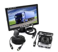 Impermeabile Connettore A 4 Pin Per Telecamera Retromarcia IR Per Veicolo+Monitor LCD TFT A Colori Da 7 Pollici Per Retrovisione Regolabile Telecamera Auto(20M Cable)