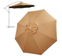 Impermeabile Copertura Di Ricambio Per Ombrellone Da Giardino Piscina Ø 200 250 300cm, Grigio/giallo/beige Sostituzione Del Tessuto Dellombrello Per 6/8 Stecche, Solo Baldacchino(Khaki,2M/6Ribs)