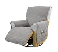 Impermeabile Copripoltrona 1 Posto Copripoltrona Relax Reclinabile 100% Impermeabile Copri Poltrona con Tasche Laterali Copri Poltrona Elettrica Antiscivolo Universale(Light Gray)